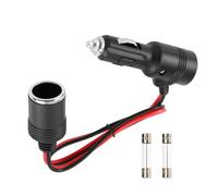 Cable de Extensión para Toma Mechero 12V, Conector Mechero Coche 24V con Interruptor y Fusible, Toma de Mechero 0,5 Metro 16AWG Impermeable Antipolvo para Caravana Barco Camión Camper Auto Accesorios