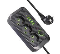 Cable de extensión Plano, Cable Extensor de Salida | Cable de extensión de Enchufe Plano con disposición en ángulo de 45°,Tira de Salida de de Enchufe, Tira Protectora contra sobretensiones