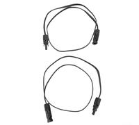 Cable de extensión plano para panel solar con conectores preinstalados, cable fotovoltaico flexible para balcón y techo, resistente a los rayos UV, autobloqueo, 1 par (50 cm)