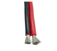 Cable De Extensión Rojo Y Negro PVC O Silicona 1-50m, 2 Pines, 20, 18, 16awg, Alambre Doméstico Cobre Estañado(2Pin silicone 1m,20 AWG)
