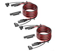 Cable de extensión SAE de 16 AWG, paquete de 2 unidades, cable de panel solar de 3.3 pies con adaptador de polaridad SAE, aislamiento de PVC de cobre puro resistente para RV, coche, barco y