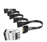 Cable de extensión SATA de 15 pines, divisor SATA de 37,4 pulgadas, cable de alimentación macho a 5 hembras, cable de alimentación y divisor de alimentación, adaptador con 950 mm de longitud