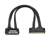Cable de extensión SATA de 22 pines, Gelrhonr 7 + 15 SATA enchufe-zócalo y cable de extensión de alimentación con bloqueo, para disco duro de 30 cm (6 Gbit/s)