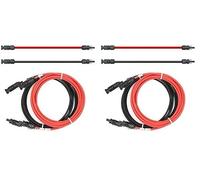 Cable de extensión Solar a Ambos Lados, Cable Solar Rojo/Negro, 4 mm², Incluye Enchufe, Longitud 2 x 10 m (Paquete de 2)