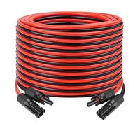 Cable de extensión solar de 10 AWG, 75 pies, cobre estañado rojo y negro, cable fotovoltaico paralelo de calibre 10 con conectores solares, cable fotovoltaico resistente a la intemperie para RV