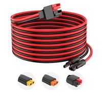 Cable de extensión solar de 10 AWG, conector solar a adaptador Anderson, cable de extensión de carga de panel solar para RV, panel solar plegable (1 pie)