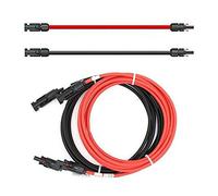 Cable de extensión Solar por Ambos Lados, Cable Solar Rojo/Negro, 4 mm², Incluye Enchufe, Longitud 2 x 15 m