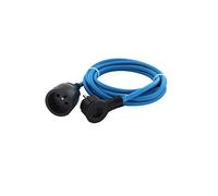 Cable de extensión textil azul pavo real - con enchufe plano negro - 3m