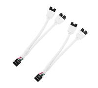 Cable de Extensión USB 2.0 de 9 Pines para Placa Base, 2 PCS Cable Divisor USB 2.0, USB Divisor Cable de 1 en 2 Salidas, Cable USB Placa Base (Blanco)