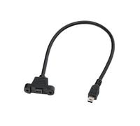Cable de Extensión USB 2.0 Macho A USB 2.0 Hembra, Paso de 27,5 mm, con Tornillos, Orificio para Montaje en Panel, 0,3 M