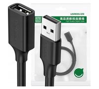 Cable de extensión USB 2.0 UGREEN US103, 0.5M - Negro, Calidad, Ideal para Impresoras, Computadoras y Otros Dispositivos USB.