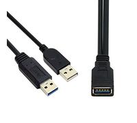 Cable de extensión USB 3.0 hembra a doble USB macho extra de alimentación para cable de disco duro móvil CC de 2.5 pulgadas