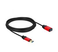 Cable de extensión USB 3.2 Gen 1, conector USB-A > toma USB-A, Cable alargador negro/Rojo