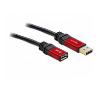 82755 Cable USB A-Hembra,USB A-Macho Dorado 5m Negro Metal DELOCK