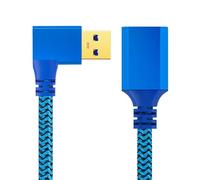 Cable de extensión USB-A con exterior trenzado, doblado a la derecha | Conectores chapados en oro y conductores de cobre, compatibilidad con USB 2.0 y USB 1.1, para periféricos