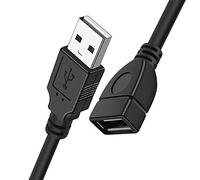 Cable de extensión USB a USB 2.0 Adaptador de Cable Macho a Hembra 1,5m Compatible con Unidad Flash, Mouse, Teclado, Impresora y más Dispositivos periféricos USB (Paquete de 2)