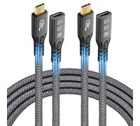 Cable de extensión USB C 3.2, 2 unidades, 20 Gbps, USBC 3.2 Gen2, tipo C, macho a hembra, extensión 4 K@60 Hz, 240 W, compatible con SSD externos (2, 2 unidades, extensión 20 G, 240 W, 1 m)