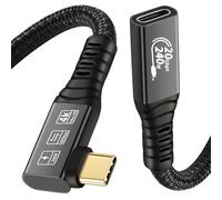 Cable de extensión USB C 3.2 de 90 grados 20Gbps, USBC 3.2 Gen2 Tipo-C Cable de extensión macho a hembra Ultra 4K@60Hz 240W Carga Transferencia de datos eGPU SSD (90degrés extension 20G 240W 2M)