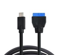Cable de extensión USB C a IDC20p para placa frontal hembra a hembra de 5 Gbps / S, cambio flexible para placas base de PC, carga rápida