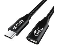 Cable de extensión USB C de 3.3 pies, 240 W, carga rápida y salida de video 4K a 60 Hz, sincronización de datos de 20 Gbps, USB 3.2 Gen 2 tipo C macho a hembra, cable extensor trenzado de nailon, para