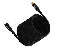 Cable de extensión USB C de 6 m, longitud extra de transferencia de datos de 20 Gbps, carga de 100 W, video 4K a 60 Hz, cable de extensión trenzado de nailon macho a hembra para laptop, tablet, cine