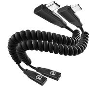 Cable de extensión USB C en espiral en ángulo recto de 1 pie, 2 unidades, 20 Gbps USBC 3.2 macho a USB C hembra, cable corto, extensor de video 4K de 100 W tipo C, para CarPlay, para iPhone 17/16