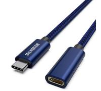 Cable de extensión USB C Maxonar Tipo C Cable de extensión macho a hembra USB 3.1 5Gbps Carga/sincronización/4K Cable de extensión de video/audio para MacBook Pro 2023 M3 M2 M1 Galaxy S23 1.8M azul