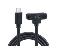 Cable de Extensión USB-C USB 3.1 Tipo C Macho A Hembra para Datos y Carga con Orificio para Tornillo de Montaje en Panel, Conector Tipo C de 480 Mbps