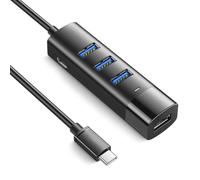 Cable de extensión USB C/USB C/macho a 4 puertos USB 3.0, cable divisor para adaptador de viaje de teléfono