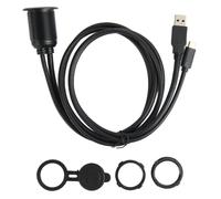 Cable de extensión USB hembra con montaje en panel AUX para salpicadero de coche, montaje empotrado, cable de extensión de transferencia de datos