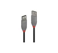 Cable De Extensión USB LINDY Anthra Line De 5 M - Apantallado - Negro, Gris