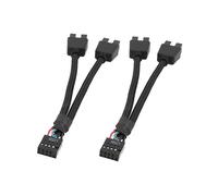 Cable de extensión USB para placa base de computadora, 2 unidades, 9 pines, 1 hembra a 2 machos