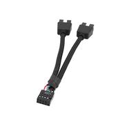 Cable de extensión USB para placa base de computadora, 9 pines, 1 hembra a 2 machos, divisor de audio HD para PC, bricolaje