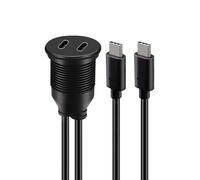 Cable de extensión USB tipo C de 1 m, macho a hembra, puerto dual USB 2.0