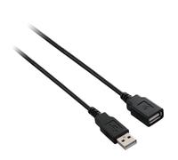 Cable de extensión USB V7 negro 1,8 m USB 2.0 A macho a hembra