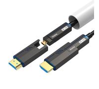 Cable de fibra óptica HDMI desmontable 8K de 30 m, cable HDMI 2.1 largo en pared, con conectores micro HDMI dobles y HDMI estándar, compatible con PC, TV, PlayStation4, PS5, Xbox Series X,