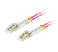 Cable de Fibra Óptica Lanberg 0.5m Duplex OM4 50/125 LC/UPC LSZH Violeta