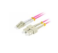 CABLE DE FIBRA OPTICA LANBERG 1M MULTI LC/UPC-SC/UPC DUPLEX LSZH OM4 50/125 3.0