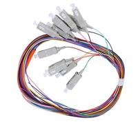 Cable de Fibra óptica Pigtail multimodo SC/UPC de 12 Polos, Puente de Fibra óptica de Clase portadora, 62,5/125 µm con Cubierta de PVC para Redes LAN y Sistemas de comunicación