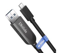 Cable de fibra óptica USB C 4K 60Hz de 50 pies, 10 Gbps USB 3.2 Gen 2 USB A a USB C cable de datos para cámaras web, VR, sistemas de conferencia, Logitech, Azure, ClickShare, Intel RealSense (sin