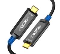Cable de fibra óptica USB C de 50 pies, cable USB C activo de 10 Gbps con chip SiliconLine alemán, USB 3.2 Gen2 de larga distancia cero pérdida de datos para cámara Logitech 4K, VR/AR
