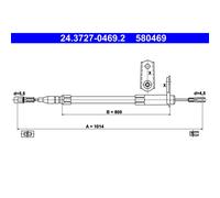 Cable, freno de estacionamiento ATE 24.3727-0469.2