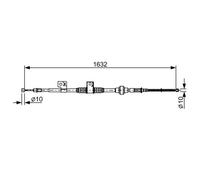 Cable del freno de mano 1 987 482 519 BOSCH para MITSUBISHI OUTLANDER II ASX