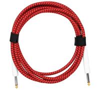 Cable de guitarra blindado de 6,35 mm macho a macho, cable de cobre con reducción de ruido para guitarras eléctricas, bajo, diseño trenzado, cable de conexión de doble cabeza recta