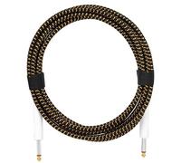 Cable de guitarra blindado de 6,35 mm macho a macho, cable de cobre con reducción de ruido para guitarras eléctricas, bajo, diseño trenzado, cable de conexión de doble cabeza recta