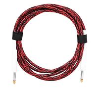 Cable de guitarra blindado de 6,35 mm macho a macho, cable de cobre con reducción de ruido para guitarras eléctricas, bajo, diseño trenzado, cable de conexión de doble cabeza recta