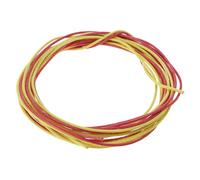 Cable de guitarra de estilo vintage de 3 metros, encerado, preestañado, 7 hebras, cable de instrumento de guitarra (-rojo/amarillo)