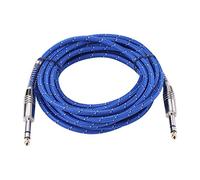 Cable de guitarra de instrumento, 6,35 mm estéreo a 6,35 mm Mono Jack Audio Cable, Macho a Macho Alambre Aleación de Zinc 6,35 mm Enchufe recto para instrumentos eléctricos, amplificador, bajo. (5 m)
