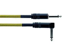 Cable de guitarra recto/enrollado de 1,5 m de color amarillo tweed