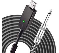 Cable de guitarra USB, adaptador de cable de conexión de bajo a USB, guitarra profesional a PC USB Link cable de grabación cable adaptador de cable 2.8M / 9.2FT